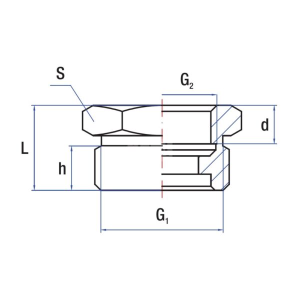 Przedłużka redukcja RUMET mosiądz 1 1/4'' x 1'' (GZ x GW), 21 mm