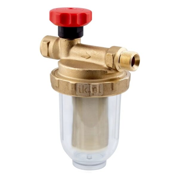 Filtr olejowy AFRISO V500Stjednorurowy fi 3/8''/3/8'' GW x GZ, z wkładem stalowym, maks. przepływ 320 l/h