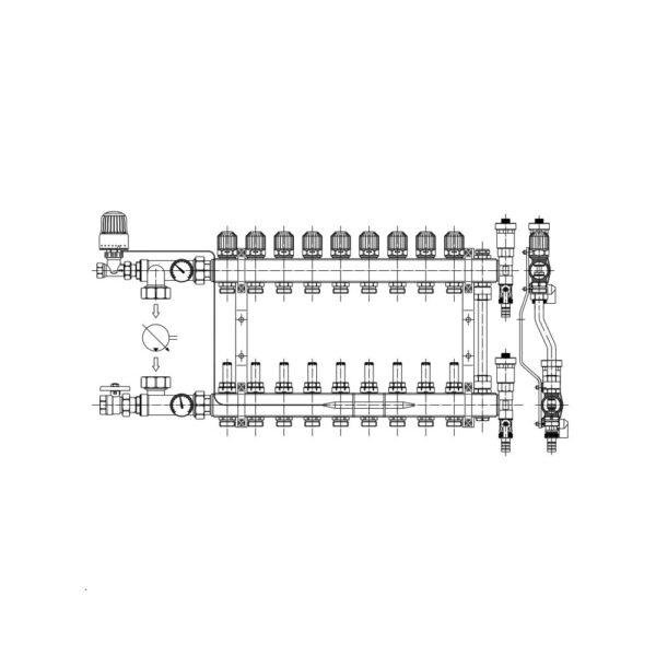 PHA-108 2-obwodowy PN6 Rozdzielacz CuZn