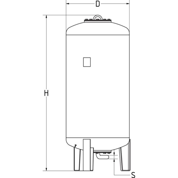 Naczynie wzbiorcze stojące PNEUMATEX (IMI HYDRONIC) Statico SG 1000.6 1000 l 6 bar / 120'C, do instalacji chłodn.solar. C.O.niebieski